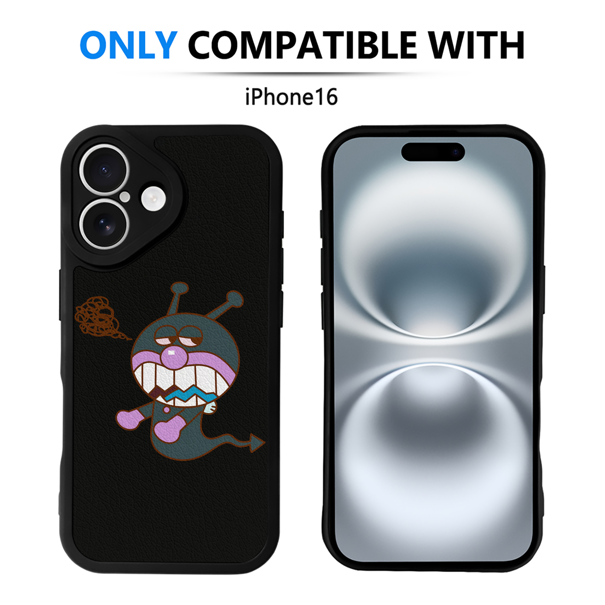 （画像用） アンパンマン Anpanman 【iPhone 16シリーズ対応】シリコンスマホケース（レザー調） 材質：シリコン